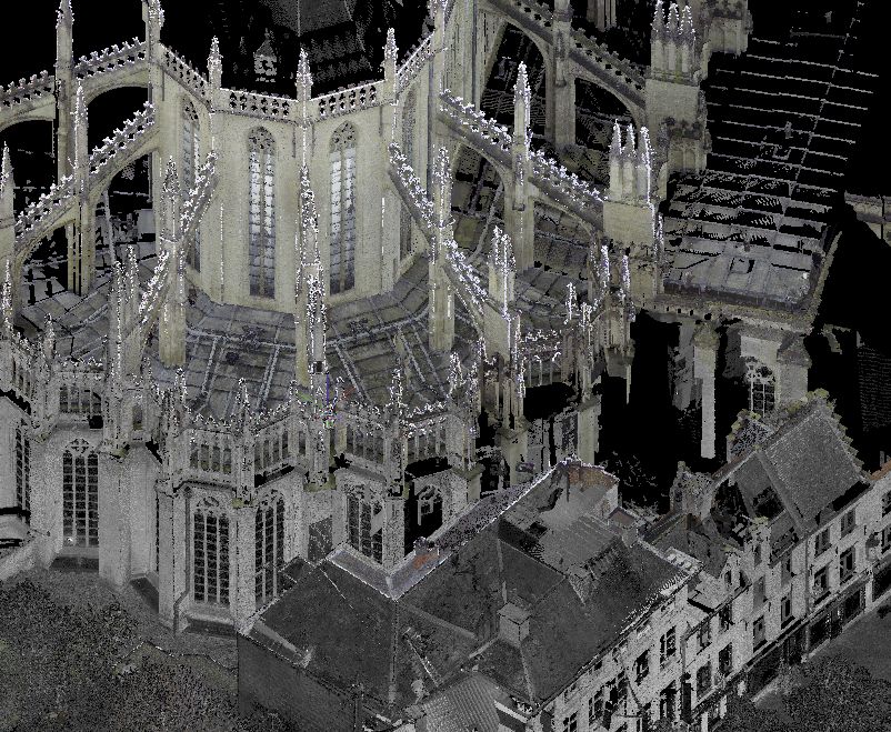 3D-scan van Onze-Lieve-Vrouwekathedraal Antwerpen.